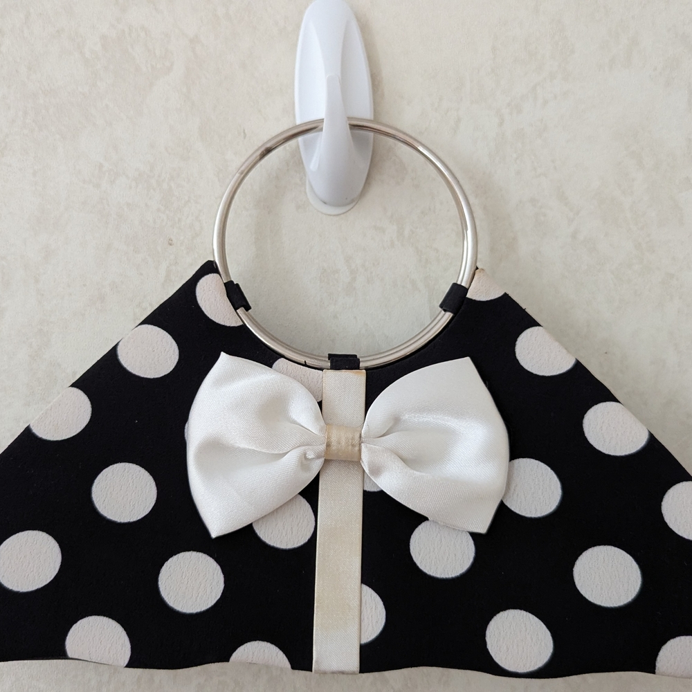 Vintage Polka Dot Handbag - Navy and White